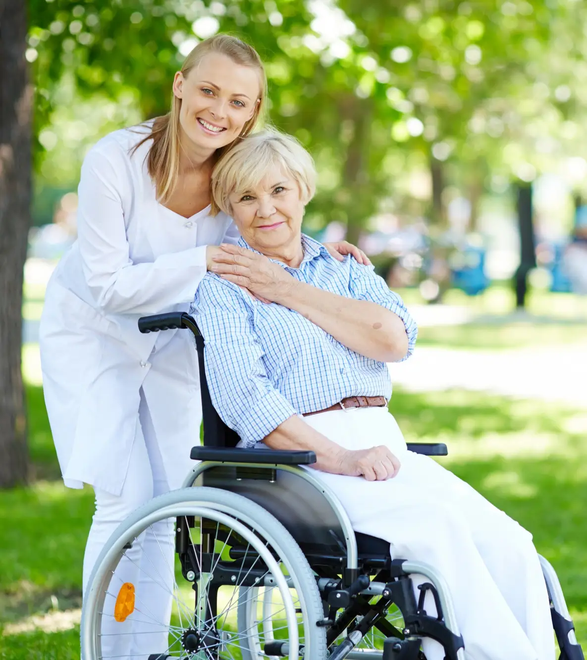 senior woman with her caregiver